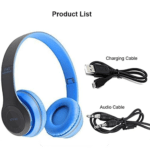 Headphone Wireless Bluetooth P47 Blue 1 2.png
